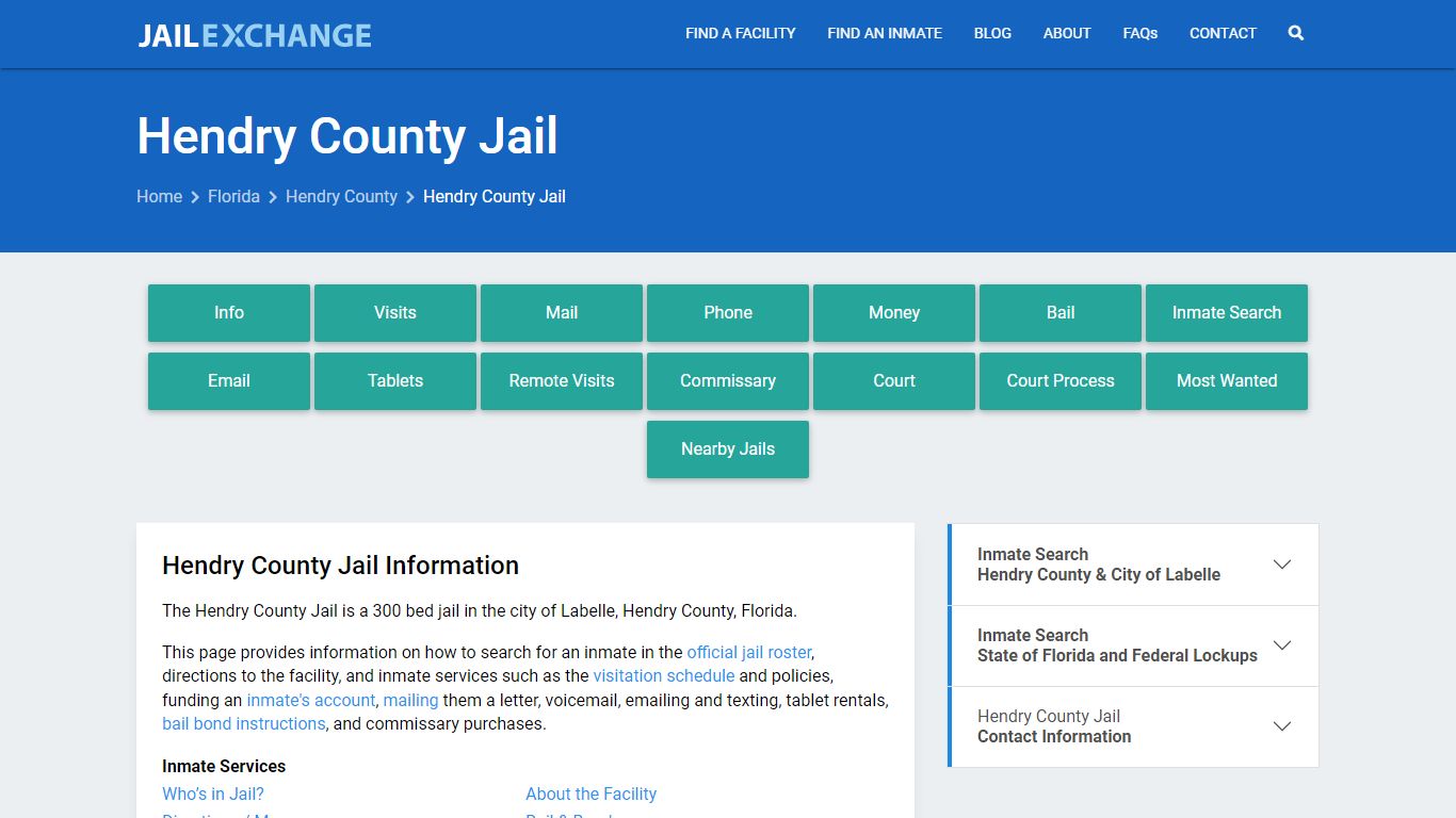 Hendry County Jail, FL Inmate Search, Information