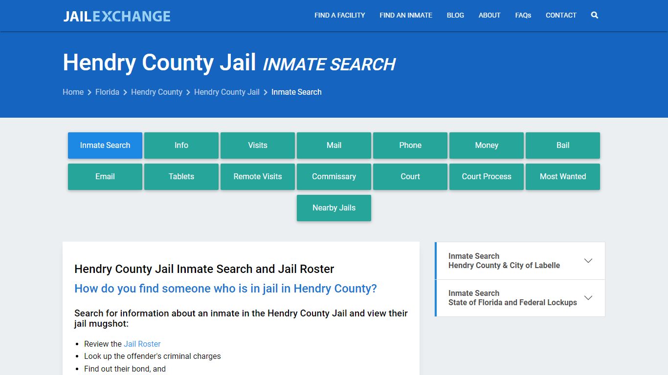 Inmate Search: Roster & Mugshots - Hendry County Jail, FL